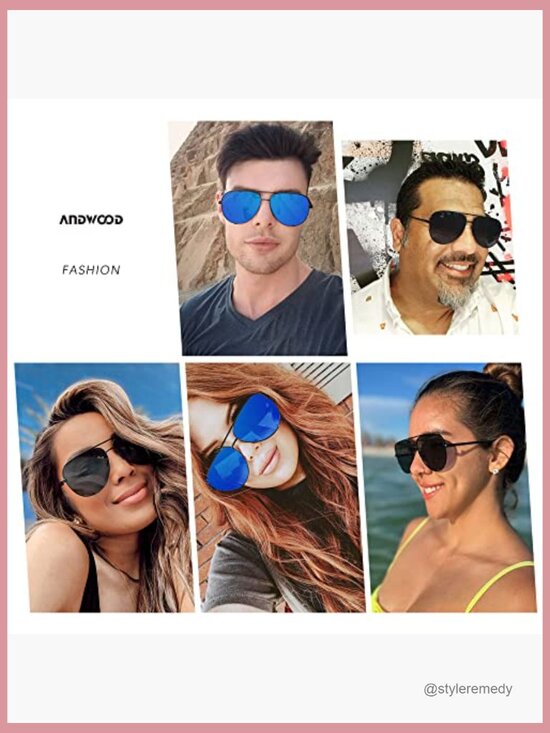 Oversized Aviator Sunglasses with UV400 Protection Metal Frame main image 4